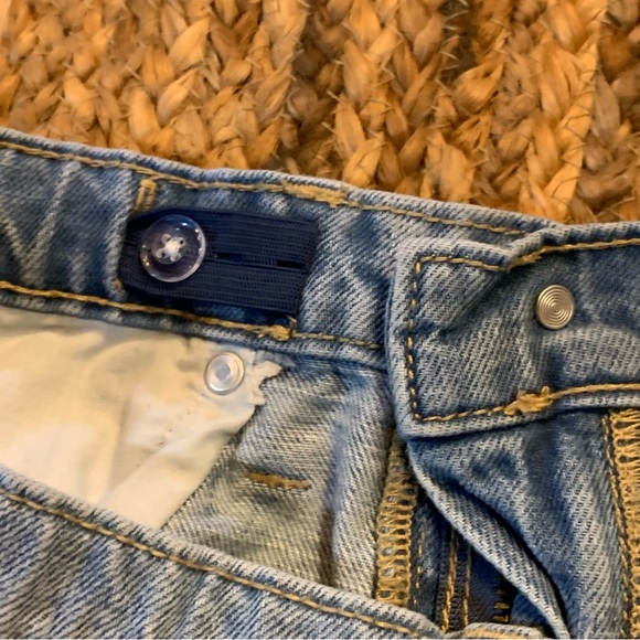 Old Navy Cut Off Shorts Happy Face Embroidered Flower Denim Girls 18 Plus - Picture 8 of 16